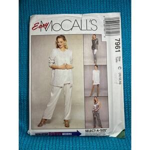 McCalls 7961 Sewing pattern jacket dress top tunic pull on pants size 10 12 14